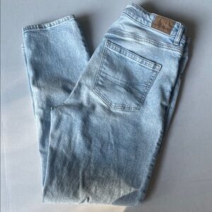 American Eagle Light Blue Denim Jeans with Brown Patch